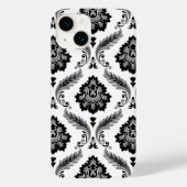 Rococo Damask Pattern Grey Black White Case-Mate iPhone Hülle (Rückseite)
