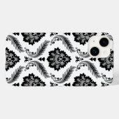 Rococo Damask Pattern Grey Black White Case-Mate iPhone Hülle (Rückseite (Horizontal))
