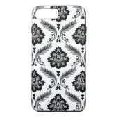 Rococo Damask Pattern Grey Black White Case-Mate iPhone Hülle (Rückseite)