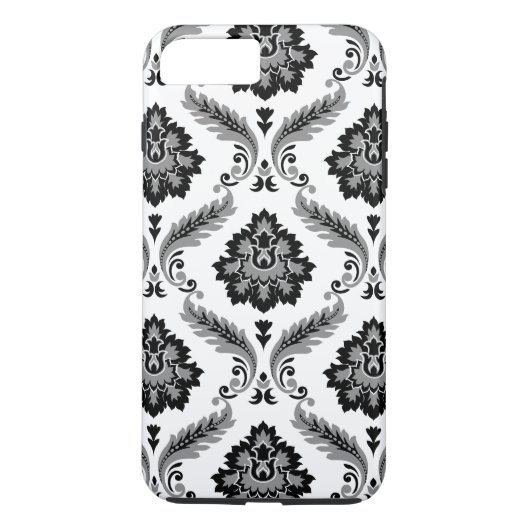 Rococo Damask Pattern Grey Black White Case-Mate iPhone Hülle (Rückseite)