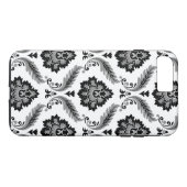 Rococo Damask Pattern Grey Black White Case-Mate iPhone Hülle (Rückseite (Horizontal))
