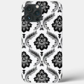 Rococo Damask Pattern Grey Black White Case-Mate iPhone Hülle (Rückseite)
