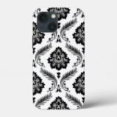 Rococo Damask Pattern Grey Black White Case-Mate iPhone Hülle (Rückseite)