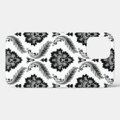 Rococo Damask Pattern Grey Black White Case-Mate iPhone Hülle (Rückseite (Horizontal))