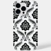 Rococo Damask Pattern Grey Black White Case-Mate iPhone Hülle (Rückseite)