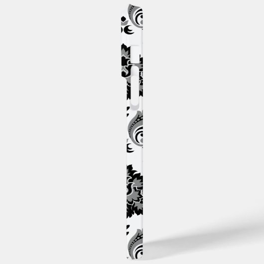 Rococo Damask Pattern Grey Black White Case-Mate iPhone Hülle (Rückseite / Links)