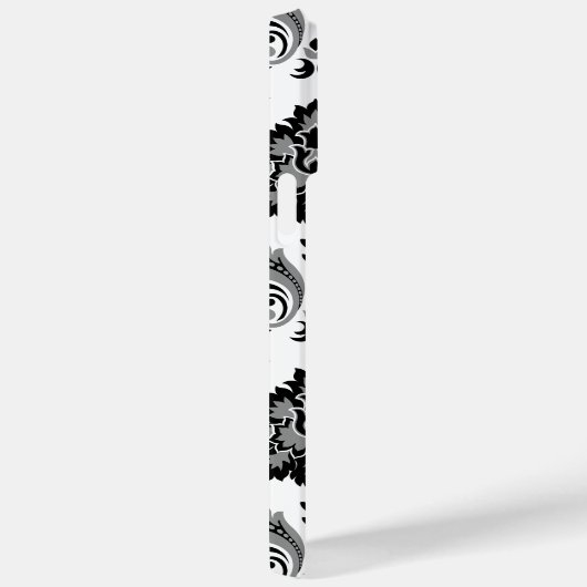 Rococo Damask Pattern Grey Black White Case-Mate iPhone Hülle (Rückseite / Rechts)
