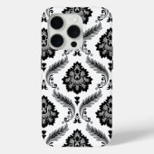 Rococo Damask Pattern Grey Black White Case-Mate iPhone Hülle (Rückseite)