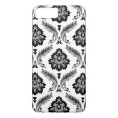 Rococo Damask Pattern Grey Black White Case-Mate iPhone Hülle (Rückseite)