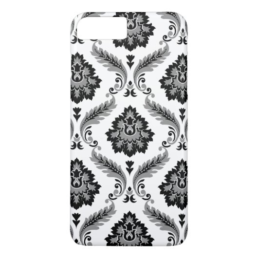 Rococo Damask Pattern Grey Black White Case-Mate iPhone Hülle (Rückseite)
