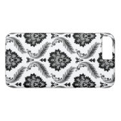 Rococo Damask Pattern Grey Black White Case-Mate iPhone Hülle (Rückseite (Horizontal))