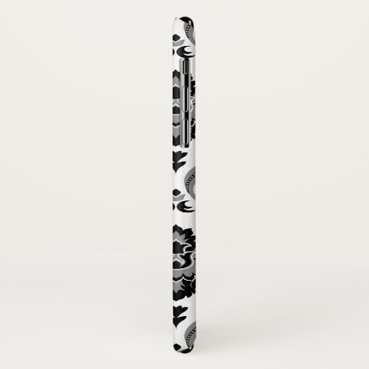 Rococo Damask Pattern Grey Black White Case-Mate iPhone Hülle (Hinten/Links)