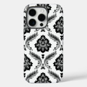 Rococo Damask Pattern Grey Black White Case-Mate iPhone Hülle (Rückseite)