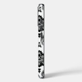 Rococo Damask Pattern Grey Black White Case-Mate iPhone Hülle (Rückseite / Links)
