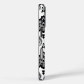 Rococo Damask Pattern Grey Black White Case-Mate iPhone Hülle (Rückseite / Rechts)