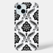 Rococo Damask Pattern Grey Black White Case-Mate iPhone Hülle (Rückseite)