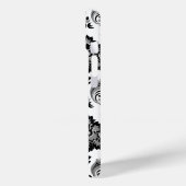 Rococo Damask Pattern Grey Black White Case-Mate iPhone Hülle (Rückseite / Links)