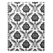 Rococo Damask Pattern Grey Black White Notizblock (Vorderseite)