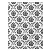 Rococo Damask Pattern Grey Black White Tischdecke (Vorderseite)