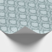 Rococo Damask Rpt Pattern Duck Egg Blue+Teal Geschenkpapier (Ecke)