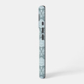 Rococo Damask Rpt Pattern Duck Egg Blue+Teal iPhone 16 Hülle (Linke Seite)