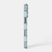 Rococo Damask Rpt Pattern Duck Egg Blue+Teal iPhone Hülle (Rechte Seite)
