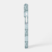 Rococo Damask Rpt Pattern Duck Egg Blue+Teal iPhone Hülle (Linke Seite)