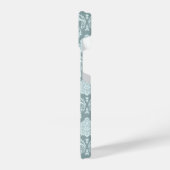 Rococo Damask Rpt Pattern Duck Egg Blue+Teal iPhone Hülle (Linke Seite)