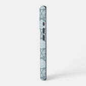 Rococo Damask Rpt Pattern Duck Egg Blue+Teal iPhone Hülle (Linke Seite)