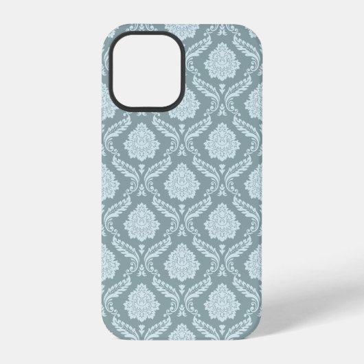 Rococo Damask Rpt Pattern Duck Egg Blue+Teal iPhone Hülle (Rückseite)