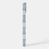 Rococo Damask Rpt Pattern Duck Egg Blue+Teal iPhone Hülle (Rechte Seite)