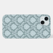 Rococo Damask Rpt Pattern Duck Egg Blue+Teal iPhone Hülle (Rückseite (Horizontal))