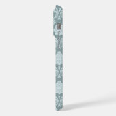 Rococo Damask Rpt Pattern Duck Egg Blue+Teal iPhone Hülle (Linke Seite)