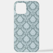 Rococo Damask Rpt Pattern Duck Egg Blue+Teal iPhone Hülle (Rückseite)