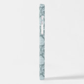 Rococo Damask Rpt Pattern Duck Egg Blue+Teal iPhone Hülle (Linke Seite)