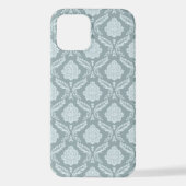 Rococo Damask Rpt Pattern Duck Egg Blue+Teal iPhone Hülle (Rückseite)