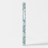 Rococo Damask Rpt Pattern Duck Egg Blue+Teal iPhone Hülle (Linke Seite)