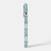 Rococo Damask Rpt Pattern Duck Egg Blue+Teal iPhone Hülle (Linke Seite)