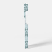 Rococo Damask Rpt Pattern Duck Egg Blue+Teal iPhone Hülle (Linke Seite)