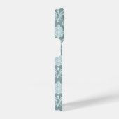 Rococo Damask Rpt Pattern Duck Egg Blue+Teal iPhone Hülle (Rechte Seite)