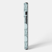 Rococo Damask Rpt Pattern Duck Egg Blue+Teal iPhone Hülle (Linke Seite)