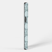 Rococo Damask Rpt Pattern Duck Egg Blue+Teal iPhone Hülle (Rechte Seite)