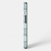 Rococo Damask Rpt Pattern Duck Egg Blue+Teal iPhone Hülle (Linke Seite)