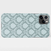 Rococo Damask Rpt Pattern Duck Egg Blue+Teal iPhone Hülle (Rückseite (Horizontal))