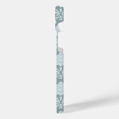 Rococo Damask Rpt Pattern Duck Egg Blue+Teal iPhone Hülle (Linke Seite)