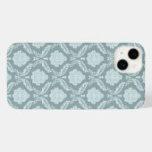 Rococo Damask Rpt Pattern Duck Egg Blue+Teal iPhone Hülle (Rückseite (Horizontal))