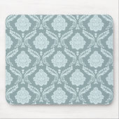 Rococo Damask Rpt Pattern Duck Egg Blue+Teal Mousepad (Vorne)