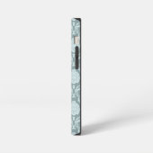 Rococo-Damask-Wiederholungsmuster Entengrüne+Türki iPhone Hülle (Linke Seite)