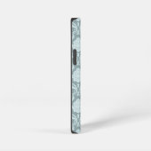 Rococo-Damask-Wiederholungsmuster Entengrüne+Türki iPhone Hülle (Rechte Seite)