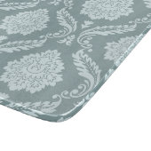 Rococo-Damaskenmuster Entengrau+Türkis Schneidebrett (Ecke)